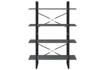 bogreol med 4 hylder 100x30x140 cm massivt fyrretræ grå - Grå - Opbevaring - Hylder & Reoler - Bogreol