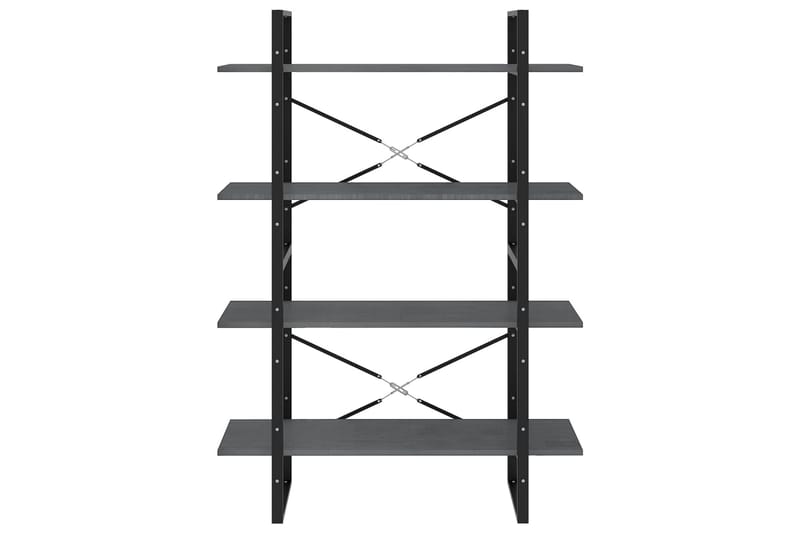 bogreol med 4 hylder 100x30x140 cm massivt fyrretræ grå - Grå - Opbevaring - Hylder & Reoler - Bogreol