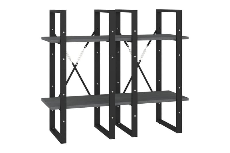 bogreol med 4 hylder 40x30x140 cm massivt fyrretræ grå - Grå - Opbevaring - Hylder & Reoler - Bogreol