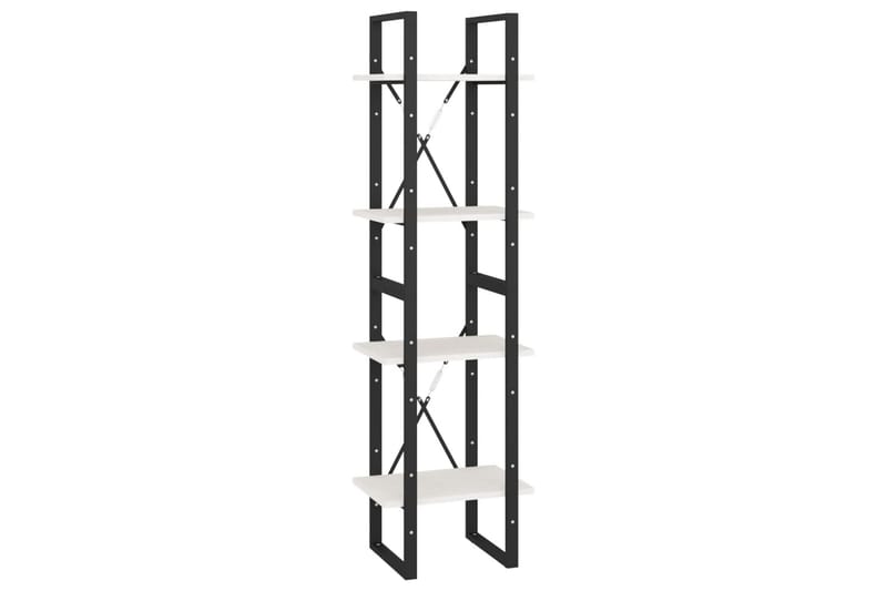 bogreol med 4 hylder 40x30x140 cm massivt fyrretræ hvid - Hvid - Opbevaring - Hylder & Reoler - Bogreol