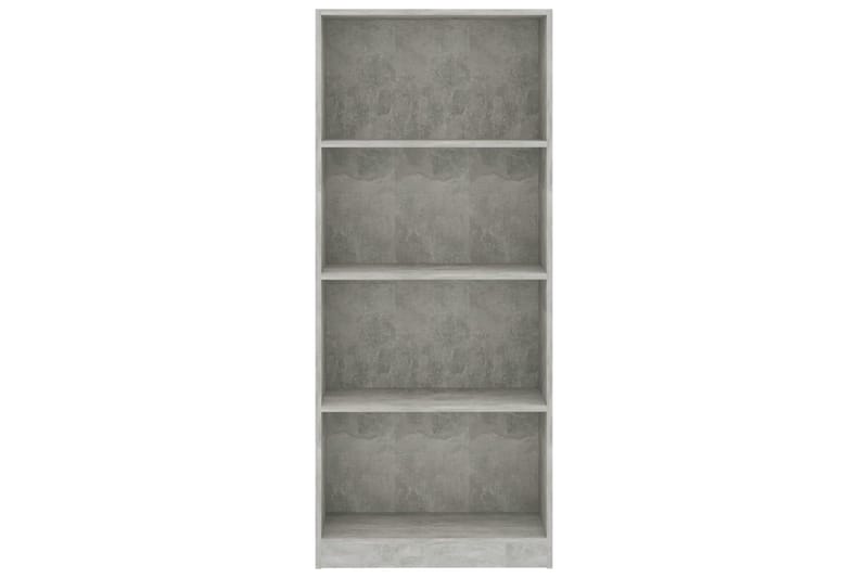 bogreol med 4 hylder 60 x 24 x 142 cm spånplade betongrå - Grå - Opbevaring - Hylder & Reoler - Bogreol