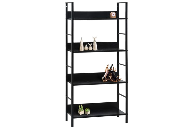 Bogreol Med 4 Hylder 60X27,6X124,5 cm Spånplade Sort - Opbevaring - Hylder & Reoler - Bogreol