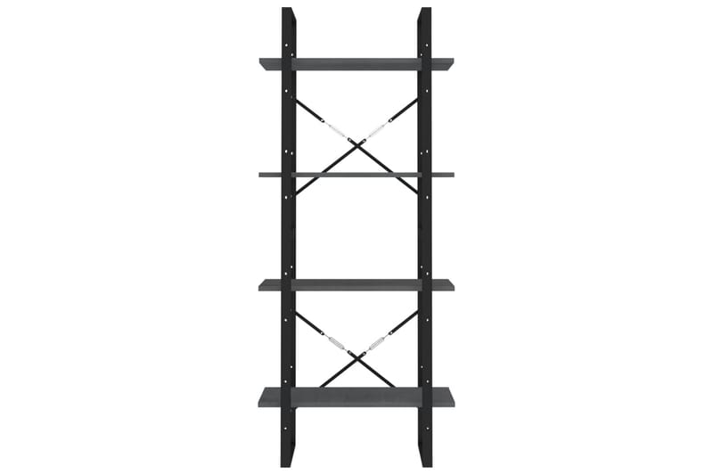 bogreol med 4 hylder 60x30x140 cm massivt fyrretræ grå - Grå - Opbevaring - Hylder & Reoler - Bogreol