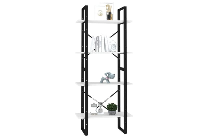 bogreol med 4 hylder 60x30x140 cm spånplade hvid - Hvid - Opbevaring - Hylder & Reoler - Bogreol