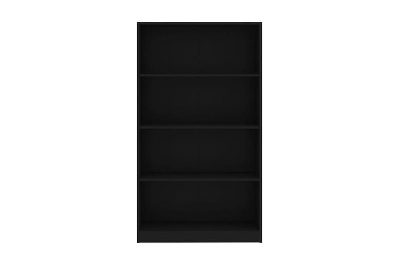 bogreol med 4 hylder 80 x 24 x 142 cm spånplade sort - Sort - Bogreol
