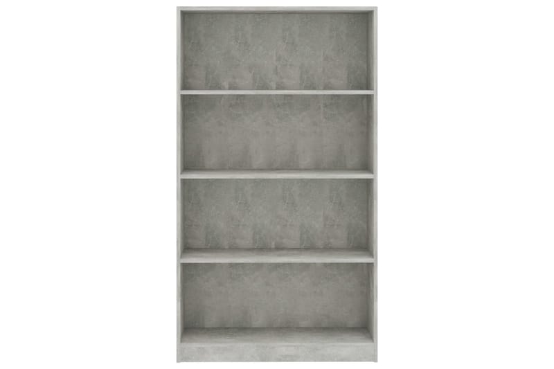 Bogreol Med 4 Hylder 80x24x142 cm Spånplade Betongrå - Grå - Opbevaring - Hylder & Reoler - Bogreol