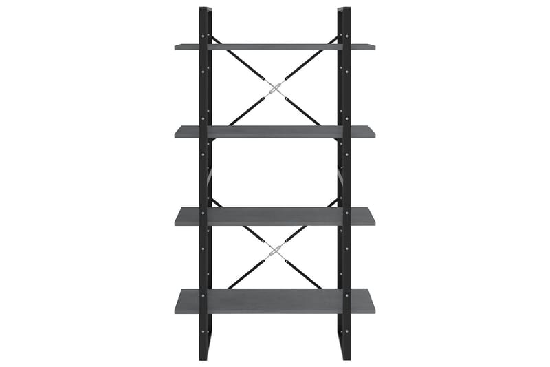 bogreol med 4 hylder 80x30x140 cm massivt fyrretræ grå - Grå - Opbevaring - Hylder & Reoler - Bogreol