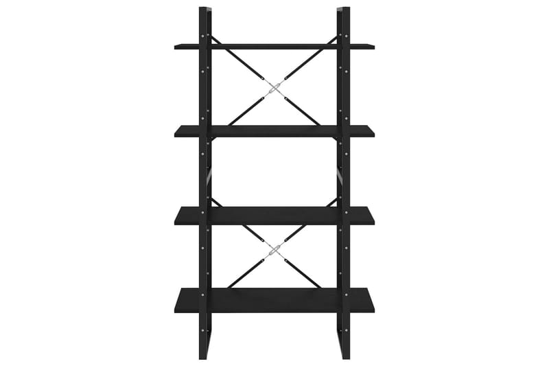 bogreol med 4 hylder 80x30x140 cm massivt fyrretræ sort - Sort - Opbevaring - Hylder & Reoler - Bogreol