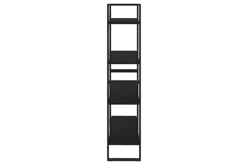 bogreol med 4 hylder 80x30x140 cm massivt fyrretræ sort - Sort - Opbevaring - Hylder & Reoler - Bogreol