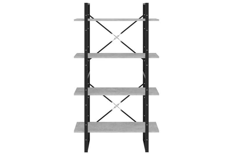 bogreol med 4 hylder 80x30x140 cm spånplade betongrå - Grå - Opbevaring - Hylder & Reoler - Bogreol