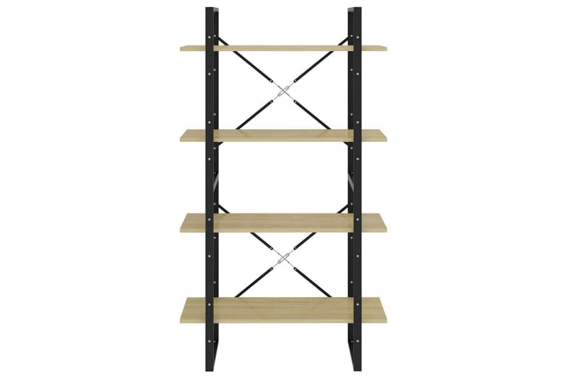 bogreol med 4 hylder 80x30x140 cm spånplade sonoma-eg - Brun - Opbevaring - Hylder & Reoler - Bogreol