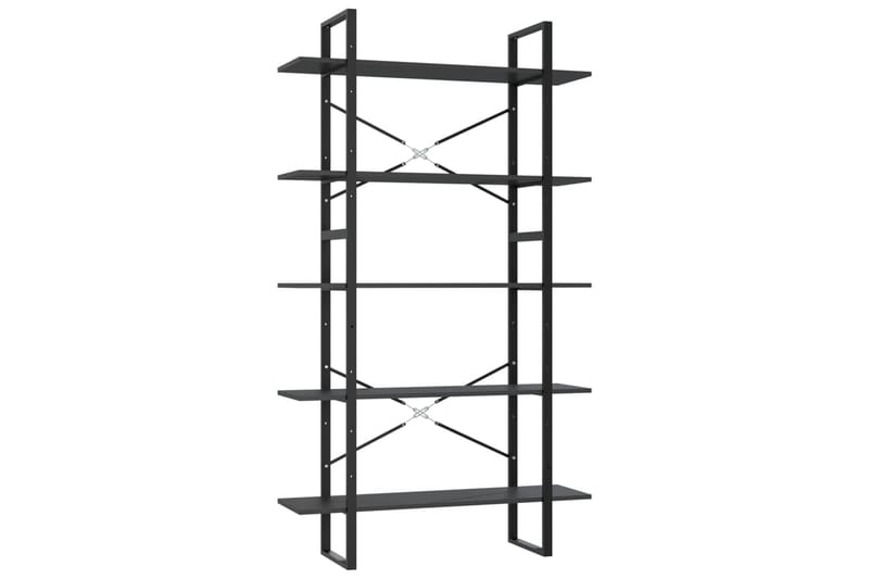 bogreol med 5 hylder 100x30x175 cm spånplade grå - Grå - Opbevaring - Hylder & Reoler - Bogreol