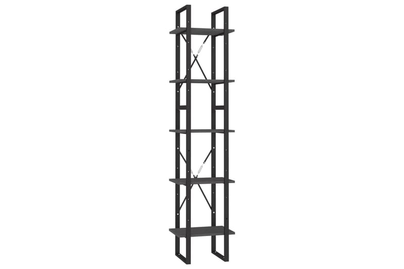 bogreol med 5 hylder 40x30x175 cm fyrretræ grå - Grå - Opbevaring - Hylder & Reoler - Bogreol