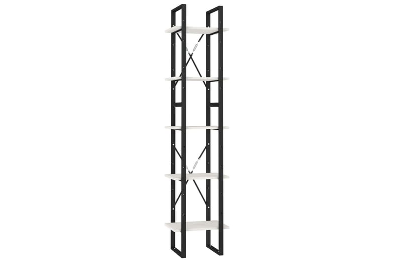 bogreol med 5 hylder 40x30x175 cm fyrretræ hvid - Hvid - Opbevaring - Hylder & Reoler - Bogreol