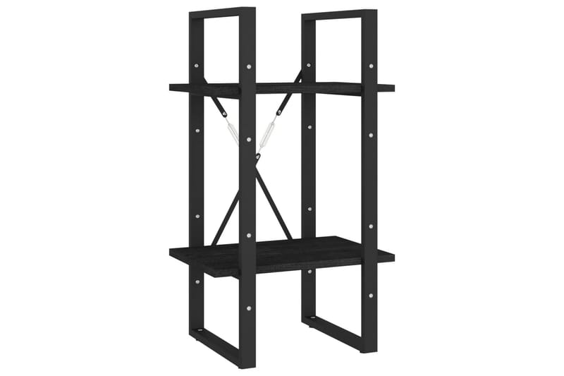 bogreol med 5 hylder 40x30x175 cm fyrretræ sort - Sort - Opbevaring - Hylder & Reoler - Bogreol