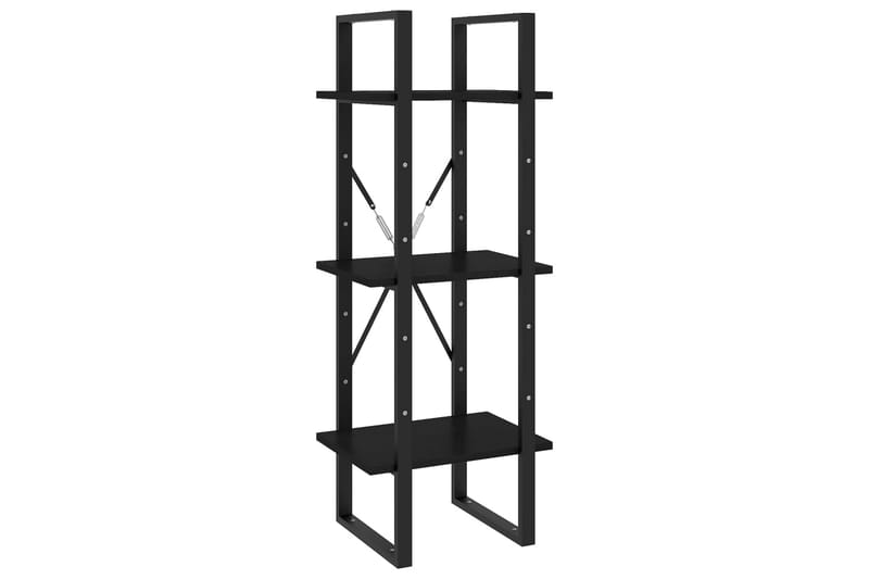 bogreol med 5 hylder 40x30x175 cm fyrretræ sort - Sort - Opbevaring - Hylder & Reoler - Bogreol