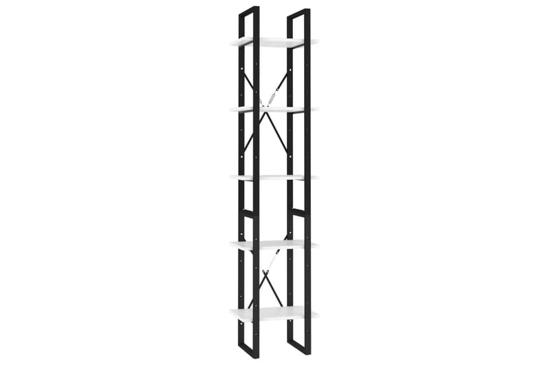 bogreol med 5 hylder 40x30x175 cm spånplade hvid - Hvid - Opbevaring - Hylder & Reoler - Bogreol
