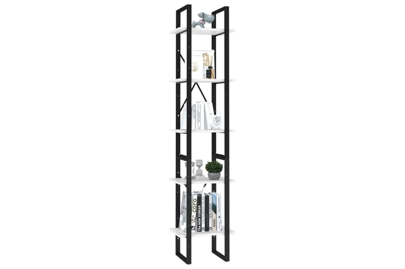 bogreol med 5 hylder 40x30x175 cm spånplade hvid - Hvid - Opbevaring - Hylder & Reoler - Bogreol