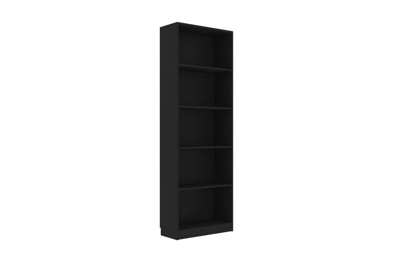 bogreol med 5 hylder 60 x 24 x 175 cm spånplade sort - Sort - Opbevaring - Hylder & Reoler - Bogreol