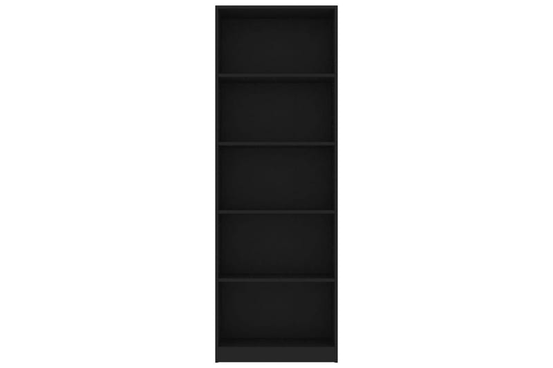bogreol med 5 hylder 60 x 24 x 175 cm spånplade sort - Sort - Opbevaring - Hylder & Reoler - Bogreol