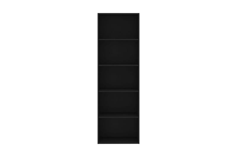 bogreol med 5 hylder 60 x 30 x 189 cm spånplade sort - Sort - Bogreol