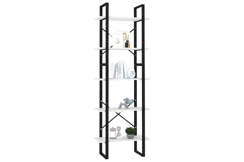 bogreol med 5 hylder 60x30x175 cm spånplade hvid - Hvid - Opbevaring - Hylder & Reoler - Bogreol