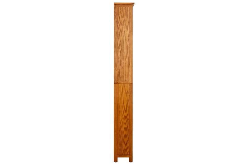 bogreol med 6 hylder 52x22x180 cm massivt egetræ - Brun - Opbevaring - Hylder & Reoler - Bogreol