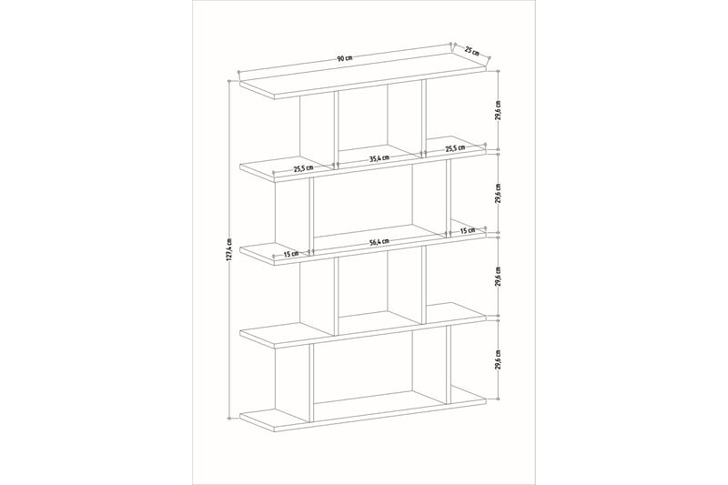 Bogreol Nachusa bogreol 90x25 cm Hvid - Opbevaring - Hylder & Reoler - Bogreol
