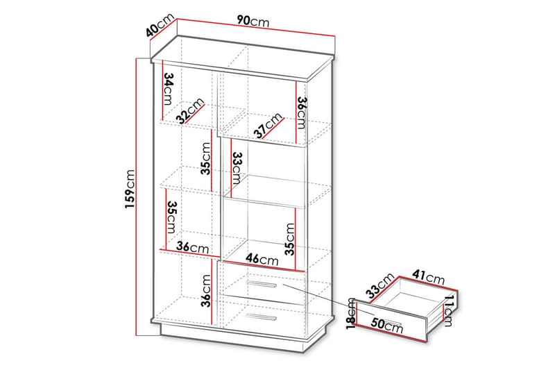 Bogreol - Sort|Eg - Opbevaring - Hylder & Reoler - Bogreol