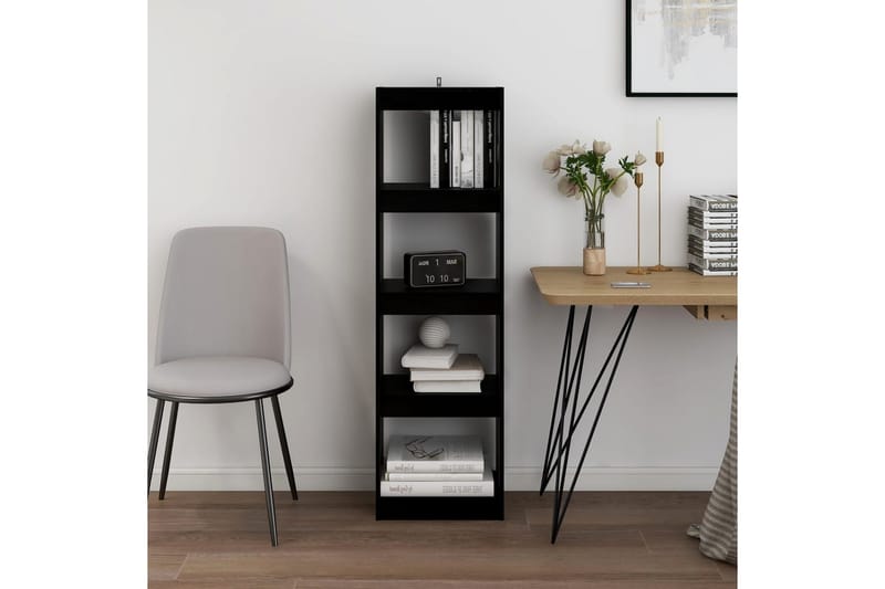bogreol/rumdeler 40x30x135,5 cm fyrretræ sort - Sort - Opbevaring - Hylder & Reoler - Bogreol