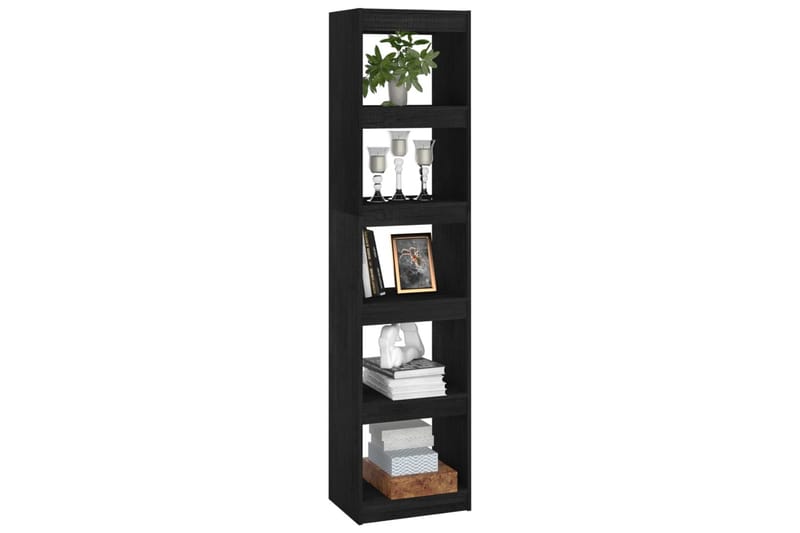 bogreol/rumdeler 40x30x167,5 cm massivt fyrretræ sort - Sort - Opbevaring - Hylder & Reoler - Bogreol