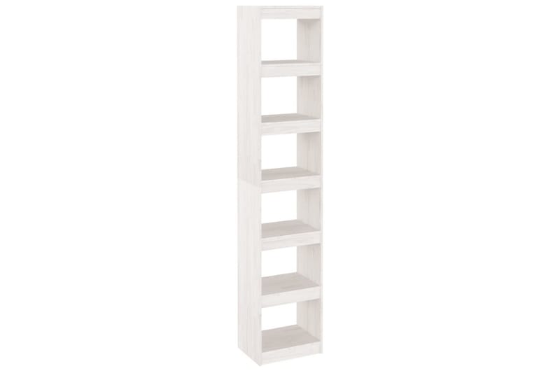bogreol/rumdeler 40x30x199 cm massivt fyrretræ hvid - Hvid - Opbevaring - Hylder & Reoler - Bogreol