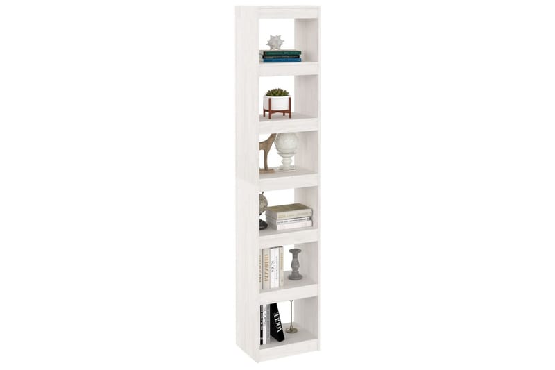 bogreol/rumdeler 40x30x199 cm massivt fyrretræ hvid - Hvid - Opbevaring - Hylder & Reoler - Bogreol