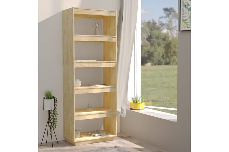 bogreol/rumdeler 60x35x167 cm massivt fyrretræ - Brun - Opbevaring - Hylder & Reoler - Bogreol