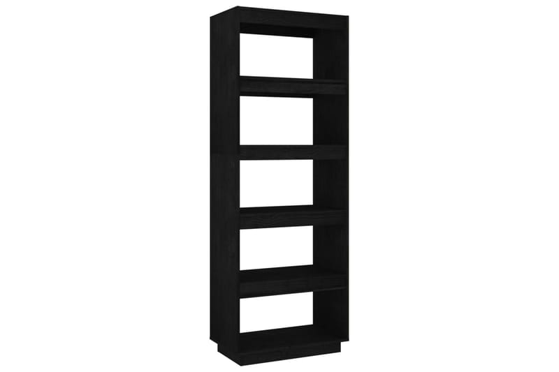 bogreol/rumdeler 60x35x167 cm massivt fyrretræ sort - Sort - Opbevaring - Hylder & Reoler - Bogreol