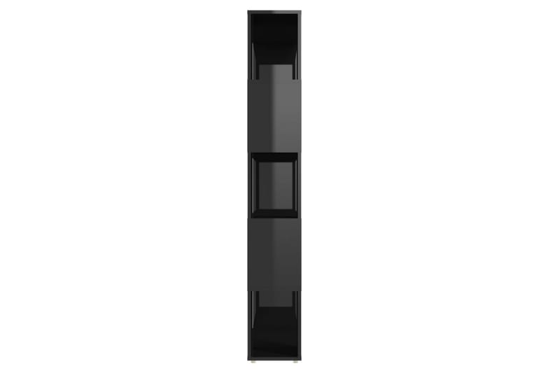 bogreol/rumdeler 80x24x155 cm spånplade sort højglans - Sort - Bogreol