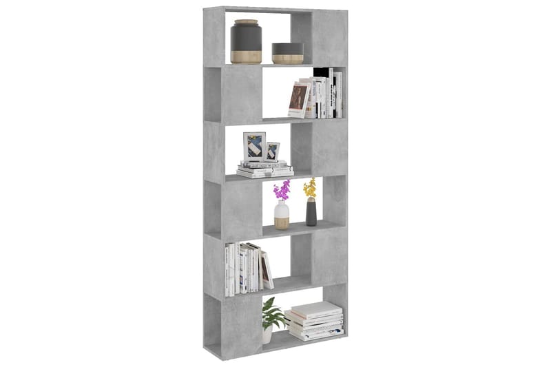 bogreol/rumdeler 80x24x186 cm spånplade betongrå - Grå - Opbevaring - Hylder & Reoler - Bogreol
