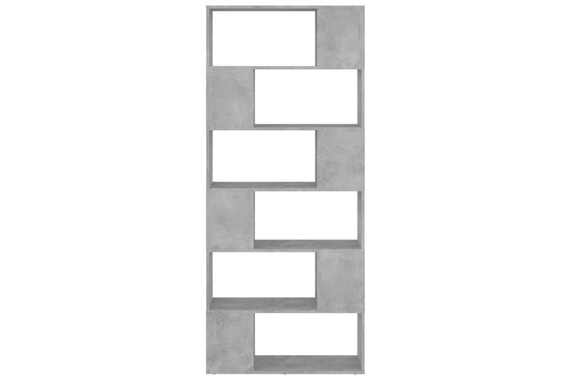bogreol/rumdeler 80x24x186 cm spånplade betongrå - Grå - Bogreol