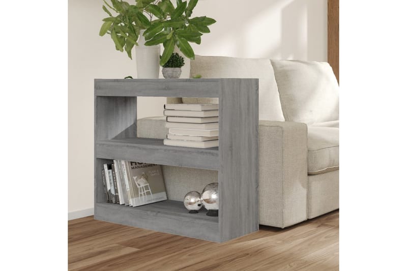 bogreol/rumdeler 80x30x72 cm grå sonoma-eg - Grå - Opbevaring - Hylder & Reoler - Bogreol