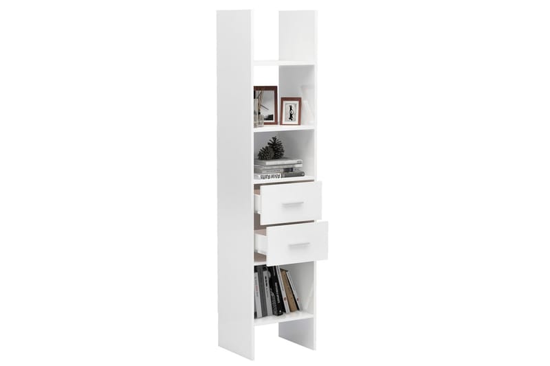 bogskab 40x35x180 cm spånplade hvid højglans - Hvid - Opbevaring - Hylder & Reoler - Bogreol