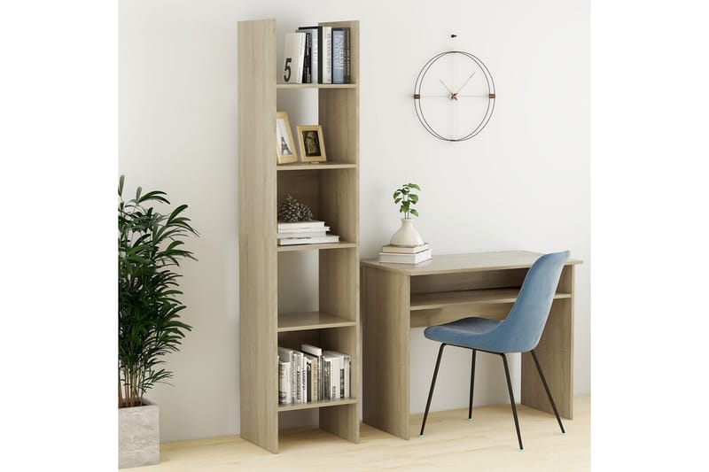 bogskab 40x35x180 cm spånplade sonoma-eg - Brun - Opbevaring - Hylder & Reoler - Bogreol