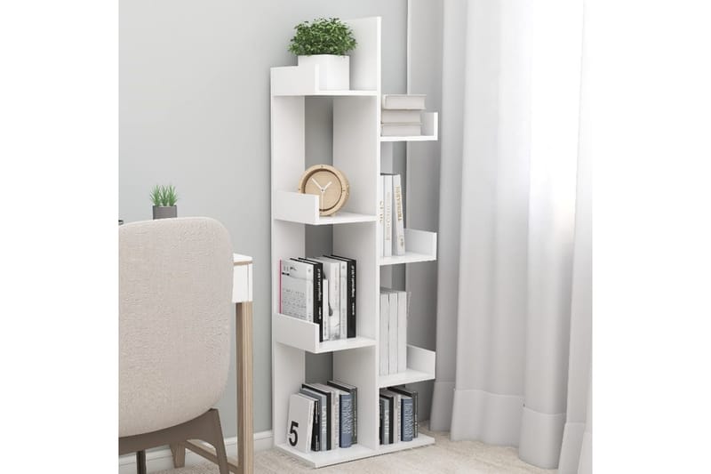 bogskab 48x25,5x140 cm spånplade hvid - Hvid - Opbevaring - Hylder & Reoler - Bogreol