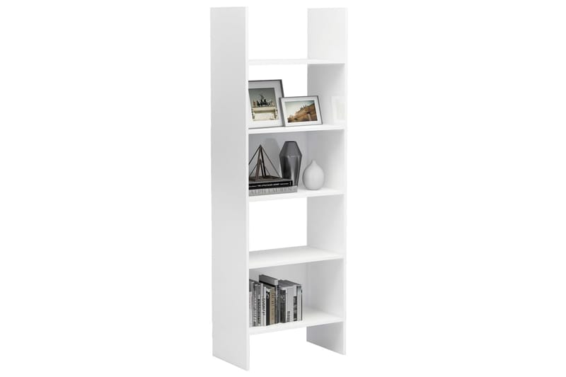 bogskab 60x35x180 cm spånplade højglans hvid - Hvid - Opbevaring - Hylder & Reoler - Bogreol