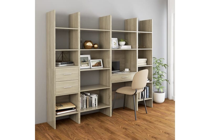bogskab 60x35x180 cm spånplade sonoma-eg - Brun - Opbevaring - Hylder & Reoler - Bogreol