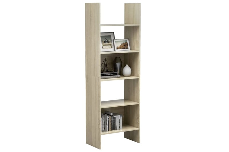 bogskab 60x35x180 cm spånplade sonoma-eg - Brun - Opbevaring - Hylder & Reoler - Bogreol