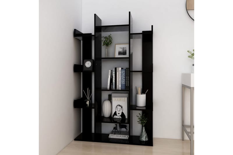bogskab 86x25,5x140 cm spånplade sort - Sort - Opbevaring - Hylder & Reoler - Bogreol