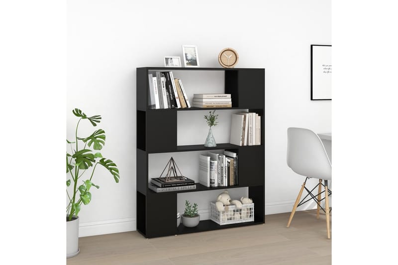bogskab/rumdeler 100x24x124 cm spånplade sort - Sort - Opbevaring - Hylder & Reoler - Bogreol