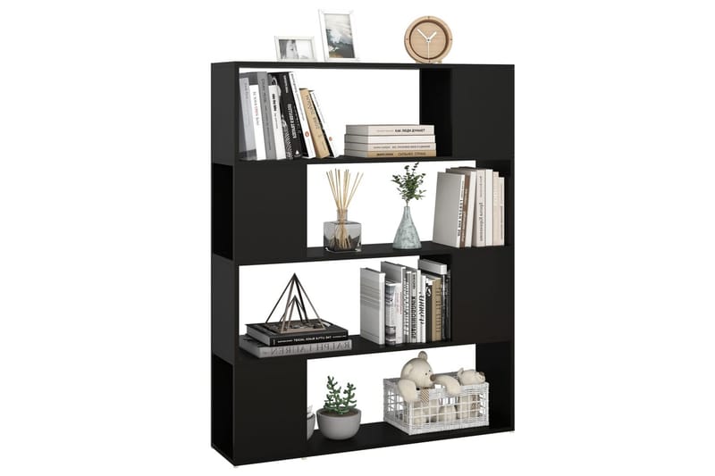 bogskab/rumdeler 100x24x124 cm spånplade sort - Sort - Opbevaring - Hylder & Reoler - Bogreol