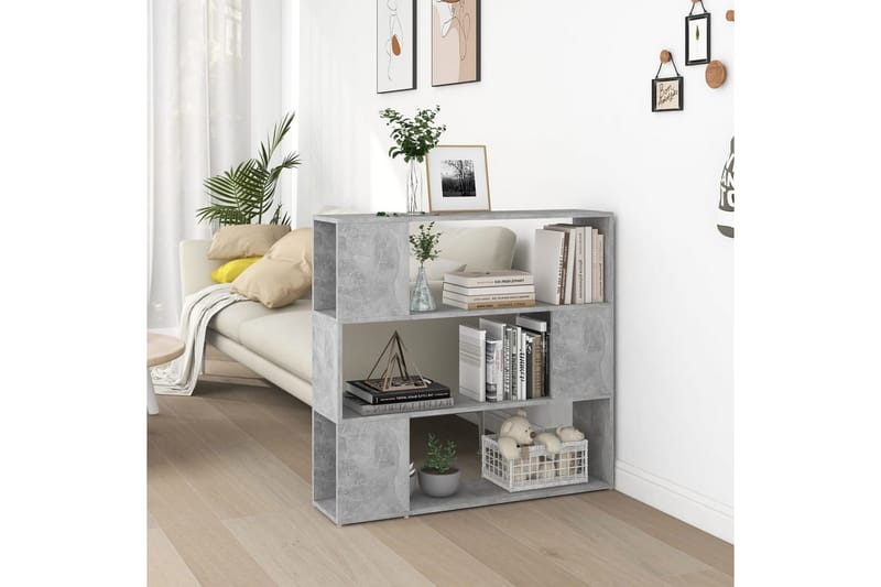 bogskab/rumdeler 100x24x94 cm spånplade betongrå - Grå - Opbevaring - Hylder & Reoler - Bogreol