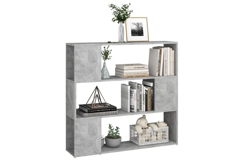 bogskab/rumdeler 100x24x94 cm spånplade betongrå - Grå - Opbevaring - Hylder & Reoler - Bogreol
